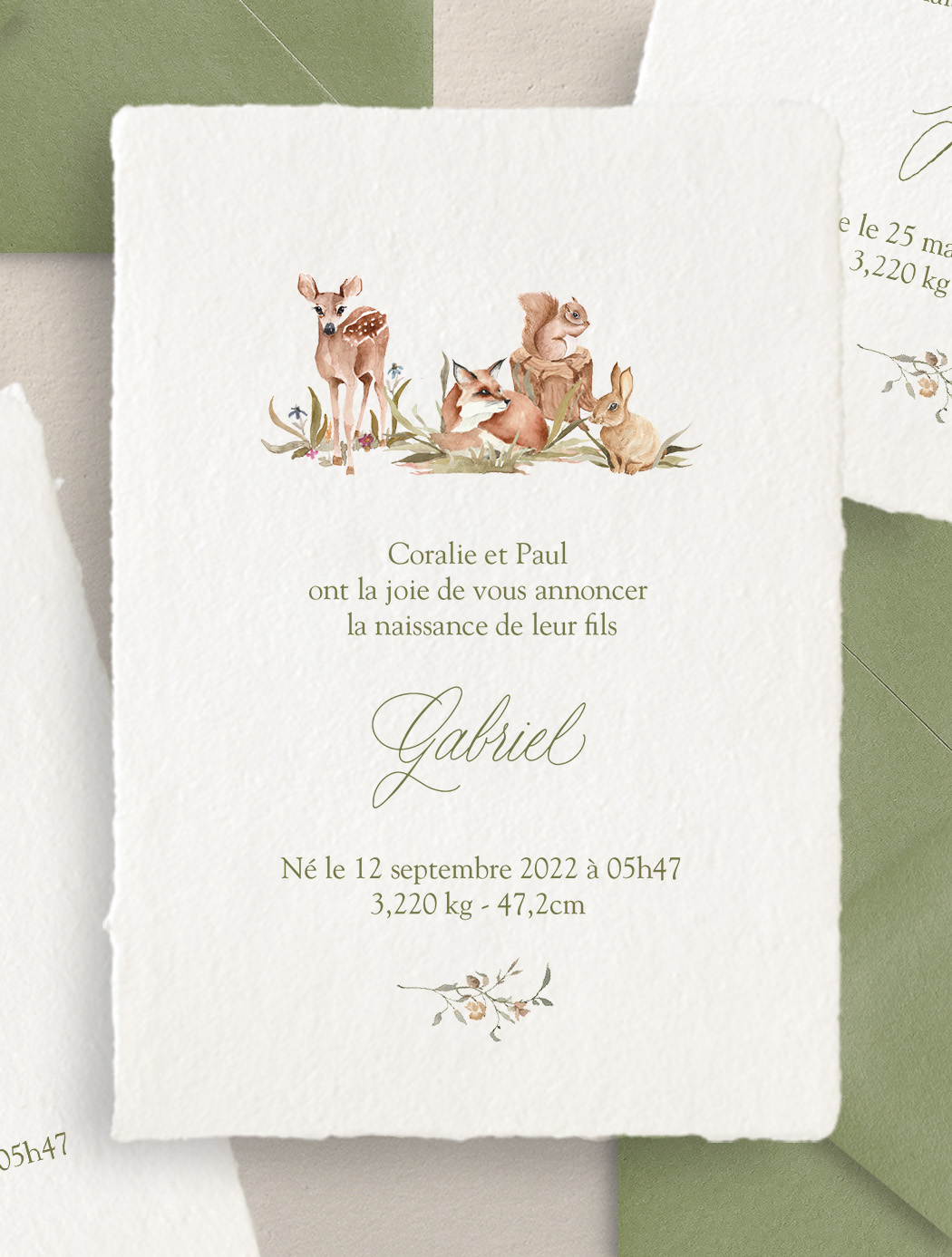 Dans la forêt - Faire-part de naissance - Image 7
