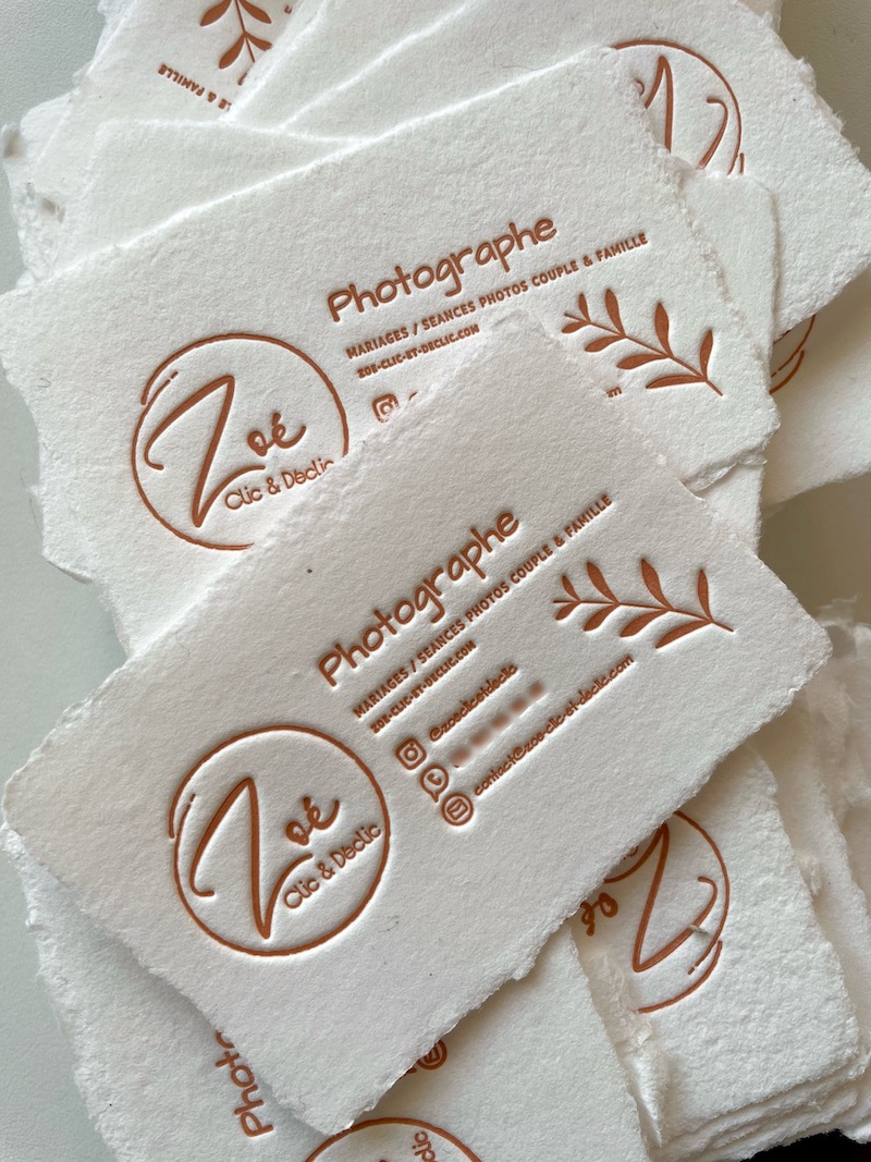 Cartes de visite - letterpress